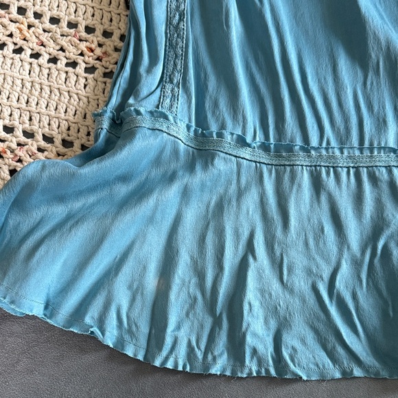 Free People Teal Sleeveless Tunic with Crochet Detail - Picture 6 of 11